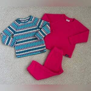 Patagonia Baby Micro D Crew top pair and Baby Micro D Fleece Bottoms, 3T